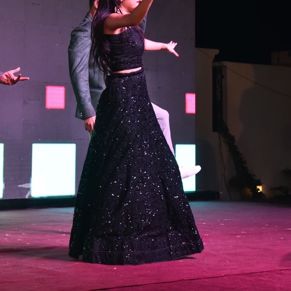 Black sequins ethnic wear lehenga - Picture 3 of 13